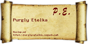 Purgly Etelka névjegykártya