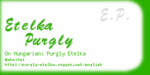 etelka purgly business card